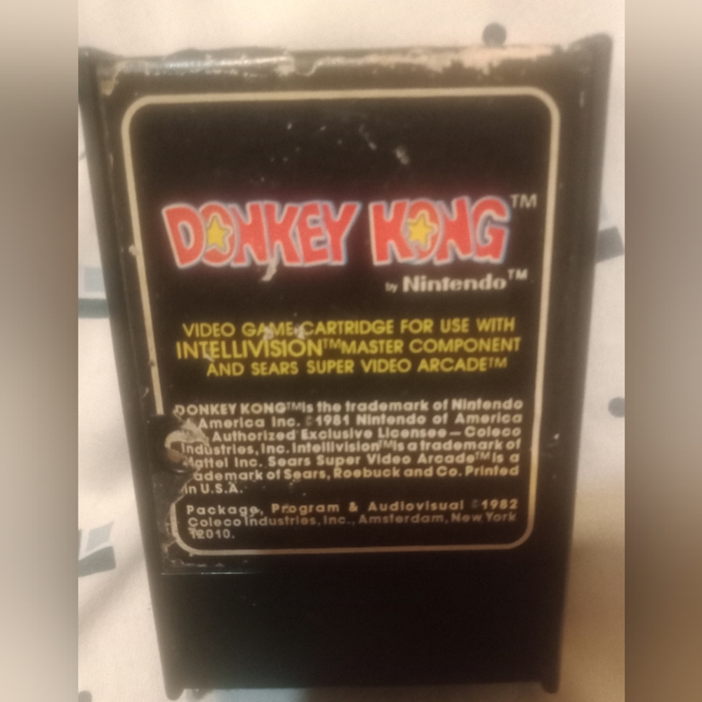 1982 Donkey Kong Colecovision Intellivision Game Cartridge